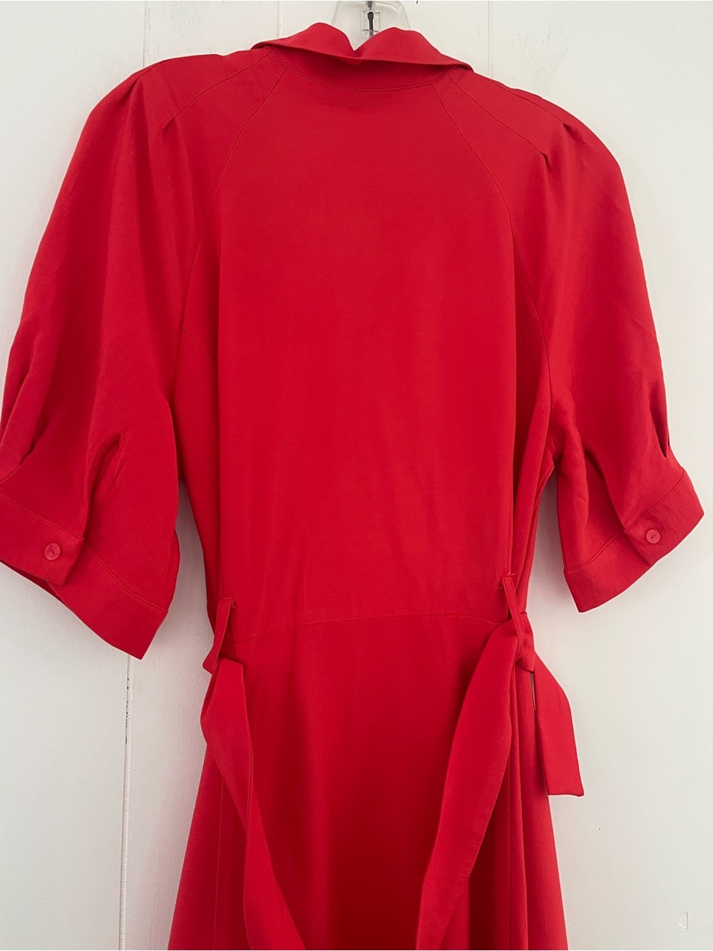 LOFT Classic Red Belted Tailored Shirt Dress Size 12 - Picture 12 of 15